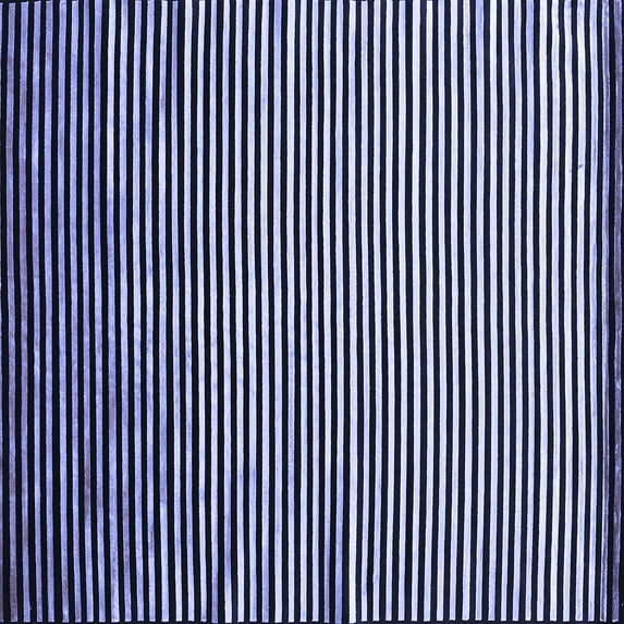 Ahgly Company Machine Washable Indoor Square Abstract Blue Contemporary Area Rugs, 4' Square