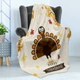 thumbnail image 4 of Turkey Soft Flannel Fleece Throw Blanket, Fall Season Illustration Holiday Theme Abstract Autumn Celebration, Cozy Plush for Indoor and Outdoor Use, 50" x 60", Brown Orange Yellow, by Ambesonne, 4 of 5