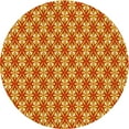 thumbnail image 1 of Ahgly Company Indoor Round Patterned Golden Brown Yellow Area Rugs, 5' Round, 1 of 6