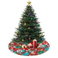 thumbnail image 3 of 30 Inch Christmas Tree Skirt – Velvet Plush Tree Mat, Soft Thickened Polyester with Red Ties, Single-Sided Printing, Available in 30in/36in/48in, Perfect for Holiday Xmas Tree Decoration, 3 of 7