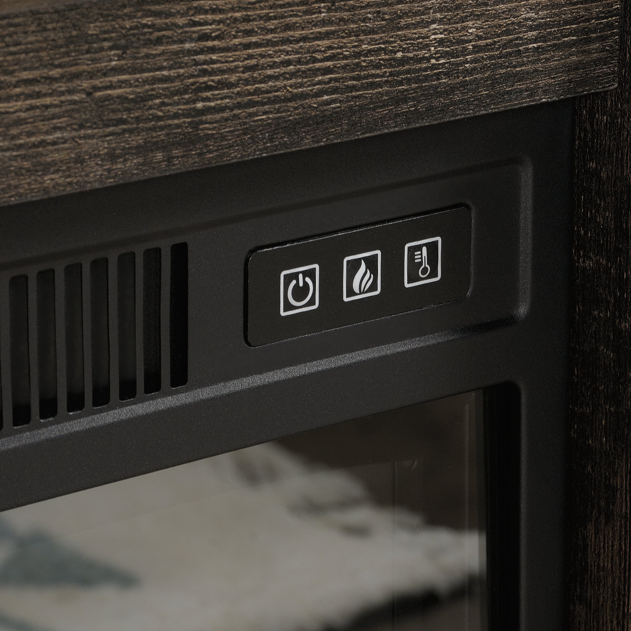 Sauder TV Console with Storage & Electric Fireplace, for TVs up to 50", Carbon Oak Finish