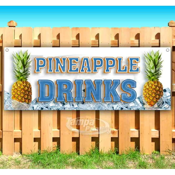 Pineapple Drinks 13 oz Vinyl Banner With Metal Grommets