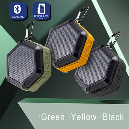 Bluetooth Speaker, Portable Indoor/Outdoor Bass Wireless Speakers, for Shower, Travel, Party - Green