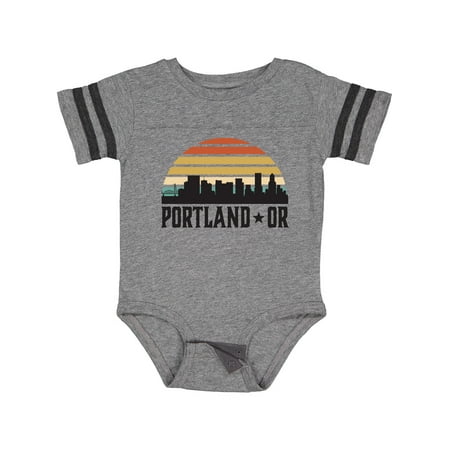 

Inktastic Portland Oregon Skyline Retro Sunset Gift Baby Boy or Baby Girl Bodysuit