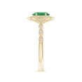 thumbnail image 3 of ANGARA Natural Oval Emerald Trillium Floral Shank Ring in 14K Yellow Gold for Women (Size-7x5mm) | May Birthstone, Birthday, Anniversary, Jewelry Gift for Women | Natural Emerald Ring, 3 of 8