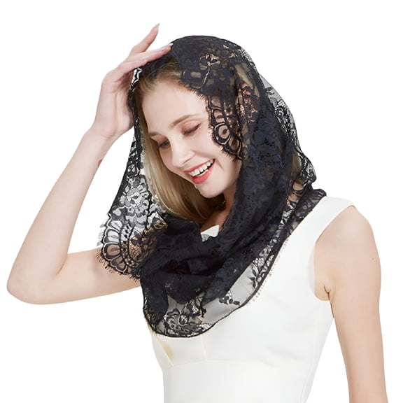 TELOLY Lace Chapel Veil Scarf Mantilla Veil Catholic Church Veil Lace Cover