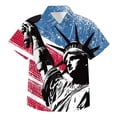 thumbnail image 4 of Staki Girls American Flag Button up Shirt Girls Classic Woven Button-Down Short-Sleeve Hawaiian Shirt with Pocket for Kids 4T 5T 404T(Navy,14-15 Years), 4 of 4