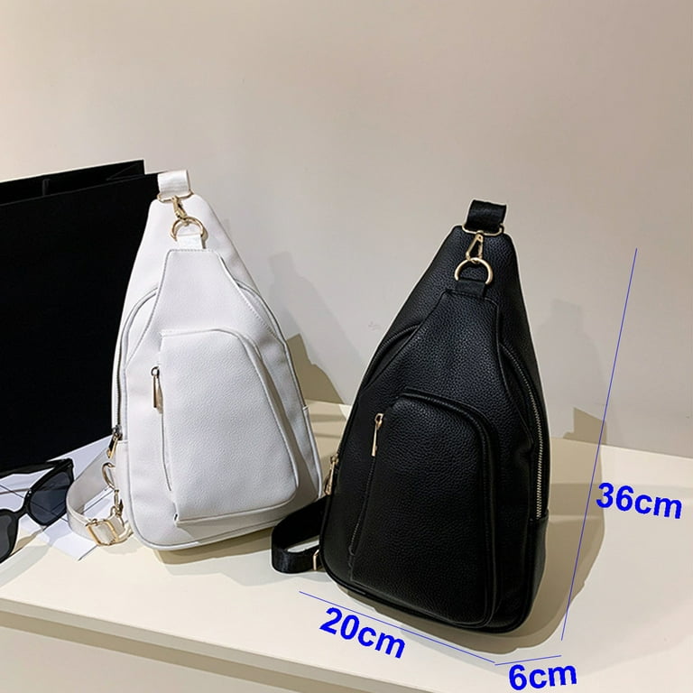 Yuanbang Crossbody Sling Bag for Women Small Cross Body Bag Purses Leather Fanny Pack Chest Backpack Daily Bag Guitar Strap Belt Bag Fashion Waist