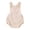 Khaki, variant on Newborn Baby Summer Romper Unisex Solid Color Button Jumpsuit Sleeveless Backless Overalls Outfits White