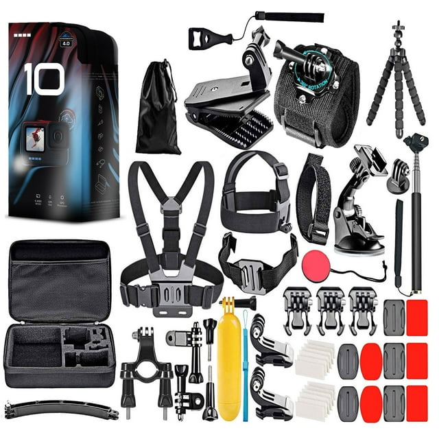 GoPro HERO10 (HERO 10) Black - Waterproof Action Camera + 50 Piece DigiNerds Accessory Kit