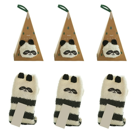 Fluffy Plush Socks Girl Winter Season 3D Pattern Holiday Gift Household Daily Necessities Animals XChristmas Stocking