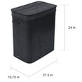 thumbnail image 5 of BirdRock Home Bamboo Double Laundry Hamper with Lid and Cloth Liner - Black, 5 of 5