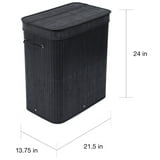 BirdRock Home Bamboo Double Laundry Hamper with Lid and Cloth Liner ...