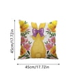 thumbnail image 2 of Easter Covers Easter Decorations Cute Soft Plush Bunny Spring Decorations for Home Sofa Couch Living Room Bedroom Rabbit and Egg and Flower 17.7 In, 2 of 5
