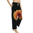 thumbnail image 2 of Fotbe Orange Dalia Women's Pajama Pants,Sleepwear Pants,Pj Bottoms Drawstring And Pockets-Medium, 2 of 9