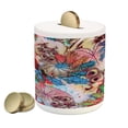 thumbnail image 1 of Peacock Piggy Bank, Colorful Floral Art Bird Feather Patterns and Leaves Art Print, Ceramic Coin Bank Money Box for Cash Saving, 3.6" X 3.2", Green Blue Red, by Ambesonne, 1 of 4