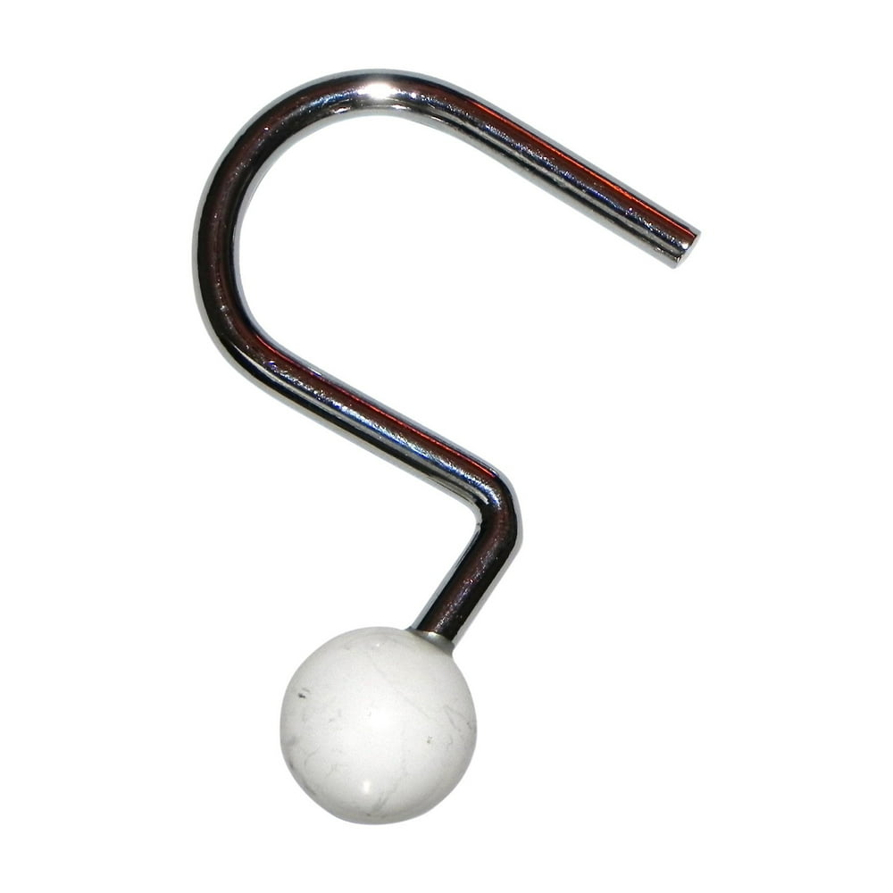 "Ball" Shower Curtain Hooks in White