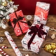 thumbnail image 4 of Christmas Wrapping Paper Reversible Vintage Reindeer and Christmas Stamp Gift Wrapping Paper Rolls Holiday Presents Decoration-17 Inch x 33 Feet, 4 of 10