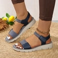 thumbnail image 2 of Pandaie Womens Orthopedic Walking Sandals Comfortable Plantar Fasciitis Arch Support Summer Beach Vacation Shoes with Adjustable Strap Blue 7.5, 2 of 9
