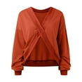 thumbnail image 6 of Women Blouses Zip Light Womens Crop Sweater Athletic Women Tops Womens Tall Plain Shirt Young Adult Sweaters Short Sleeve Blouse Long Sleeve Turtleneck Ladies Sweatshirts under 10 Ladies Red L, 6 of 7