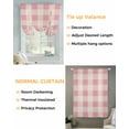 thumbnail image 3 of Pink Farmhouse Tie Up Curtains for Window, Thermal Insulated Balloon Shade Adjustable Rod Pocket Curtains Valance Panels for Kitchen Bathroom Cafe 42 x 63 Buffalo Plaid Check Lattice Geometric, 3 of 6