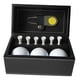 thumbnail image 3 of Juego de regalo de pelotas de golf, regalo de golf para hombres con caja de cuero PU, 6 tees de golf, pelotas de golf para niños adultos abuelo papá c Herramienta de división amarilla, 3 of 8