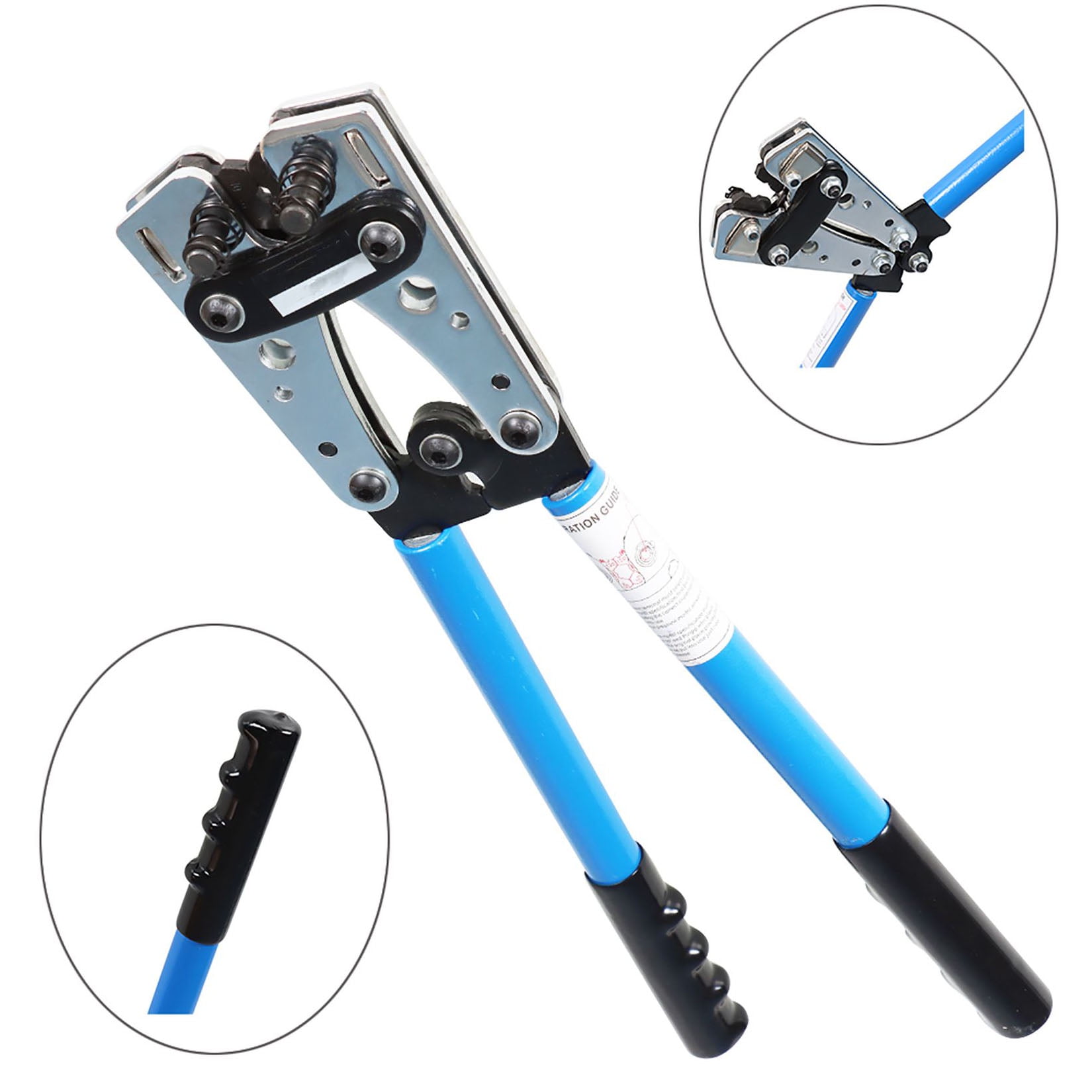6-50mm² Battery Cable Lug Crimper Wire Crimping Tool Pliers with Cable Cutter for 10, 8, 6, 4, 2, 1/0 AWG Crimping Wire Cable Cutting Crimper with Storage Box