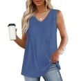 thumbnail image 2 of Diufon Summer Casual Womens Tank Tops Solid Color Breathable Tees V Neck Sleeveless T-Shirts, 2 of 7
