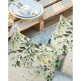 thumbnail image 2 of Pack of 2 Outdoor Pillow Covers, Eucalyptus Leaf Vintage Sage Green Leaves Waterproof Square Throw Pillowcase Cushion Decorative Pillow Covers for Couch Patio Tent, 24x24 in, 2 of 6