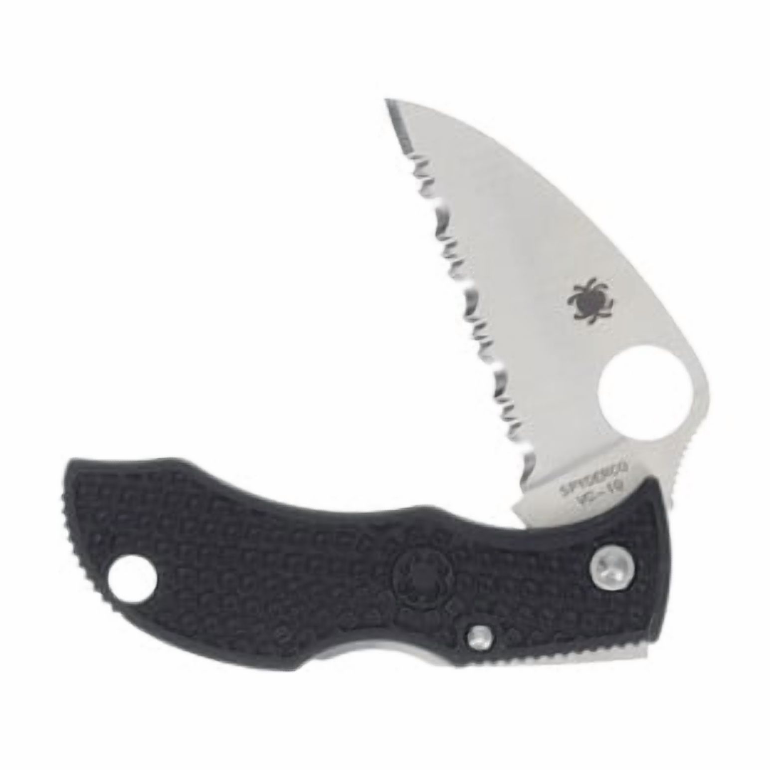Spyderco Manbug Folding Knife 1.97" VG10 Satin Serrated Blade, Black FRN Handles