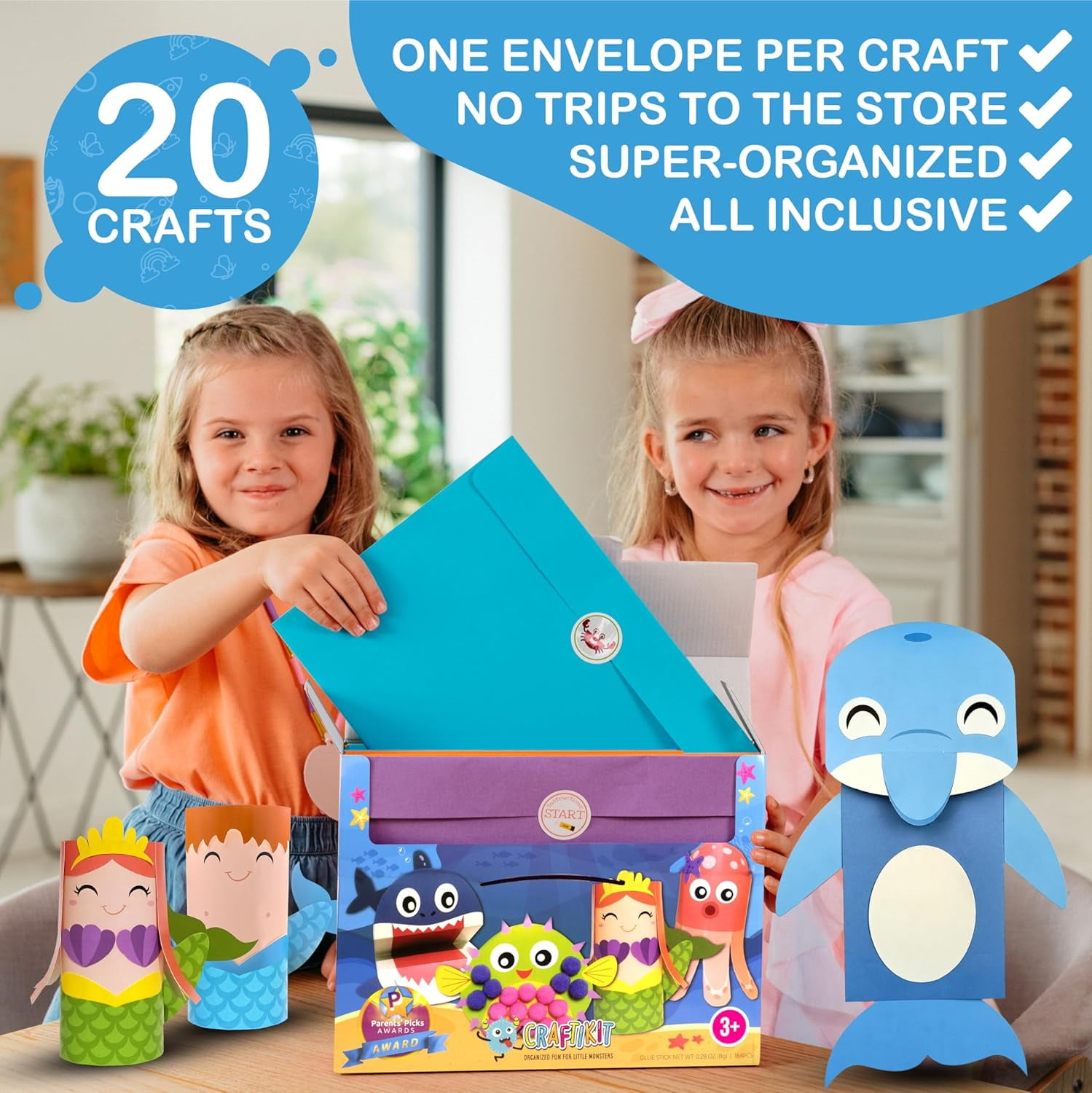 Craftikit Arts and Crafts Kit Under the Sea Theme Ages 4 to 10 20 Piece