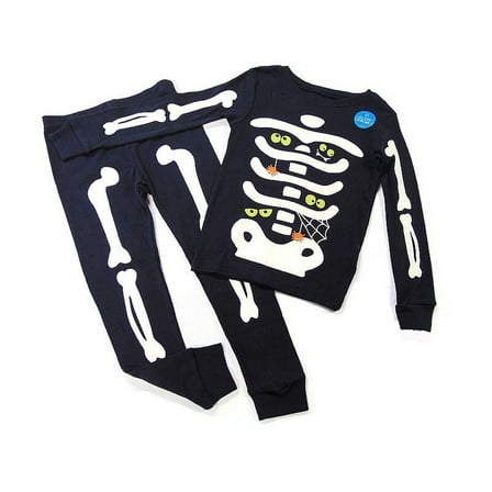 Carter's Toddler Boy's Glow-In-The-Dark Halloween Skeleton Pajama Set, Size 4T