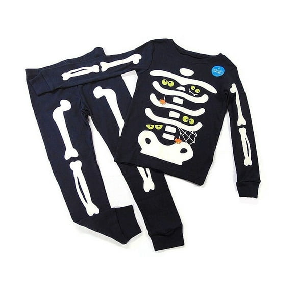 Carter's Toddler Boy's Glow-In-The-Dark Halloween Skeleton Pajama Set, Size 4T