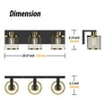 thumbnail image 6 of LIGHTINN 3-Light Bathroom Light Fixtures over Mirror, Vintage Bathroom Wall Lamp with Meshy Lantern Design Lampshade, Brushed Bronze, E26 Bulb Base, 6 of 6