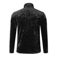thumbnail image 4 of VSSSJ Men's Turtleneck Long Sleeve Fuzzy Sherpa Tops Slim Fit Fleece Fluffy Soft Fashion High Neck Sweater Pullover Sweatshirts Black XXXL, 4 of 5