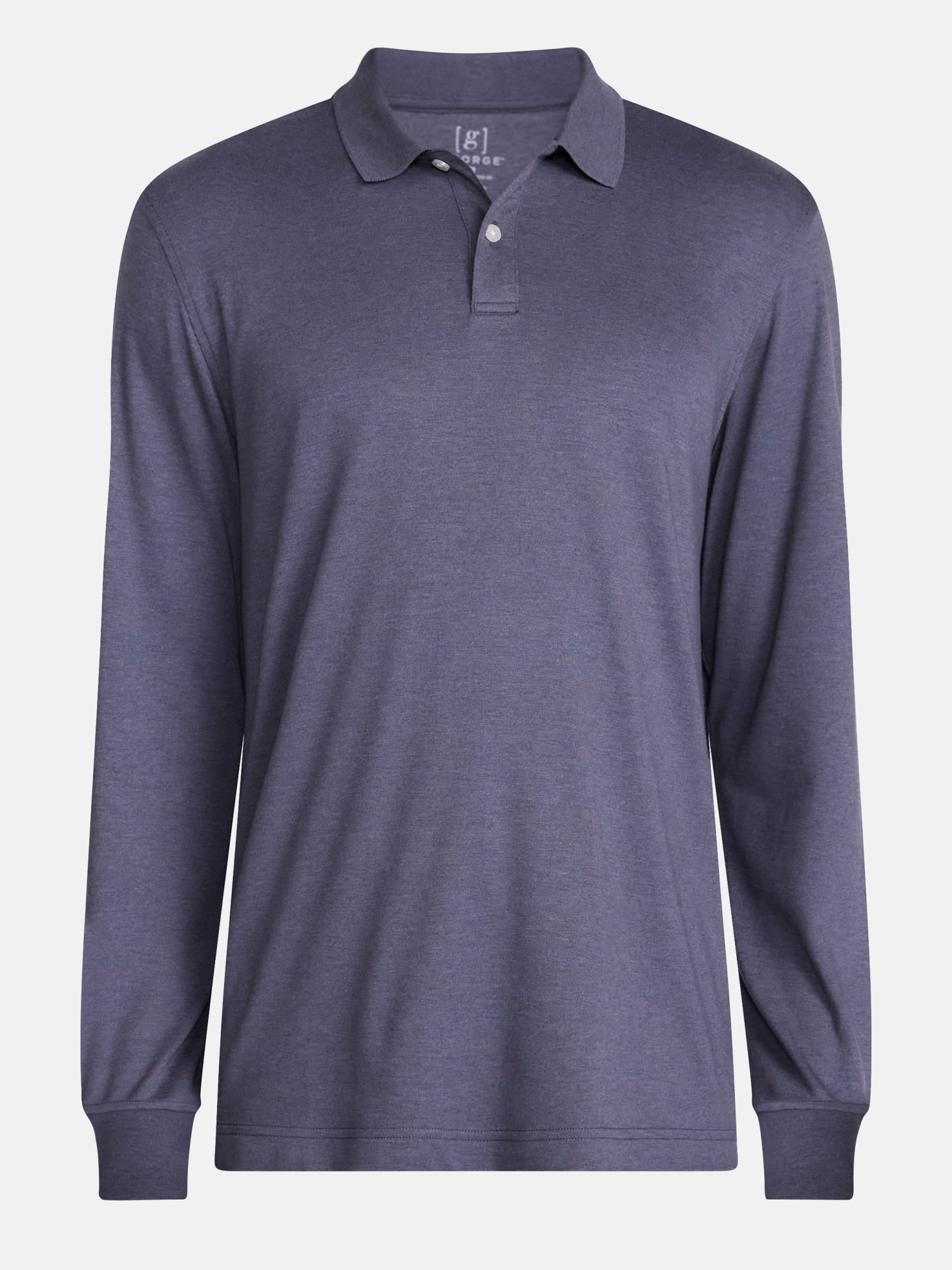 George Men's Interlock Polo Shirt with Long Sleeves, Sizes S-5XB