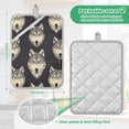 thumbnail image 3 of Two Pieces Of Square Heat Insulation Pad Oven Mitts 7x9.8 Inch Oven Microwave Kitchen Cooking Baking Cartoon Wolf Face Seamless, 3 of 7