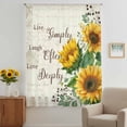 thumbnail image 2 of Yellow Sunflower Sheer Curtains 54 Inches Long, Summer Botanical Elegant Pastoral Floral Light Filering Curtains, Breathable Simi Curtain Privacy Drapes for Kitchen Bathroom Small Window Treatment, 2 of 9