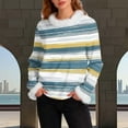 thumbnail image 6 of JTZGDY Fuzzy Trim Sweatshirts for Women Lightweight Casual Winter Warm Long Sleeve Striped/Color Block/Plaid/Floral Printed Crewneck Pullover Tops Loose Oversied Graphic T-Shirts Green#05 XL, 6 of 6