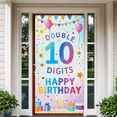 thumbnail image 5 of Colorful Balloon Star Themed Happy Birthday Double 10 Digits Banner Party Decoration Backdrop Photography Props Birthday Party Decor Background for Celebration Photo Booth Setup, 5 of 7