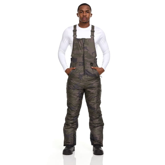 Arctic Quest Mens Insulated Water Resistant Ski Snow Bib Pants Olive Camo XXL
