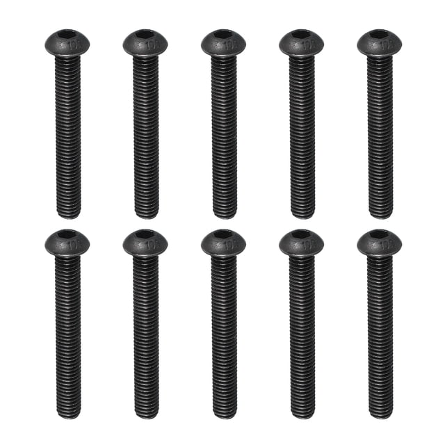 Uxcell Button Head Socket Cap Bolts Screws Alloy Steel Hex Socket Cap Screws Hex Drive Full Machine Thread M8-1.25x64mm 10Pcs