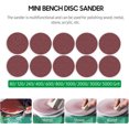 thumbnail image 3 of Mini Bench Belt and Disc Sander Sanding Roller Electric Edge Sharpener 7 Variable Speed 10 Sanding Discs/ Belts DIY Benchtop Sanding Polishing Grinding Machine for Wood Metal Acrylic, 3 of 9