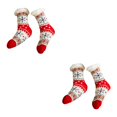 thumbnail image 3 of sweethay 2 piezas de calcetines altos hasta el muslo para Cosplay, calcetines cálidos antideslizantes, botas, accesorios de esquí, suministros Corazon Nieve 2Conjunto, 3 of 6