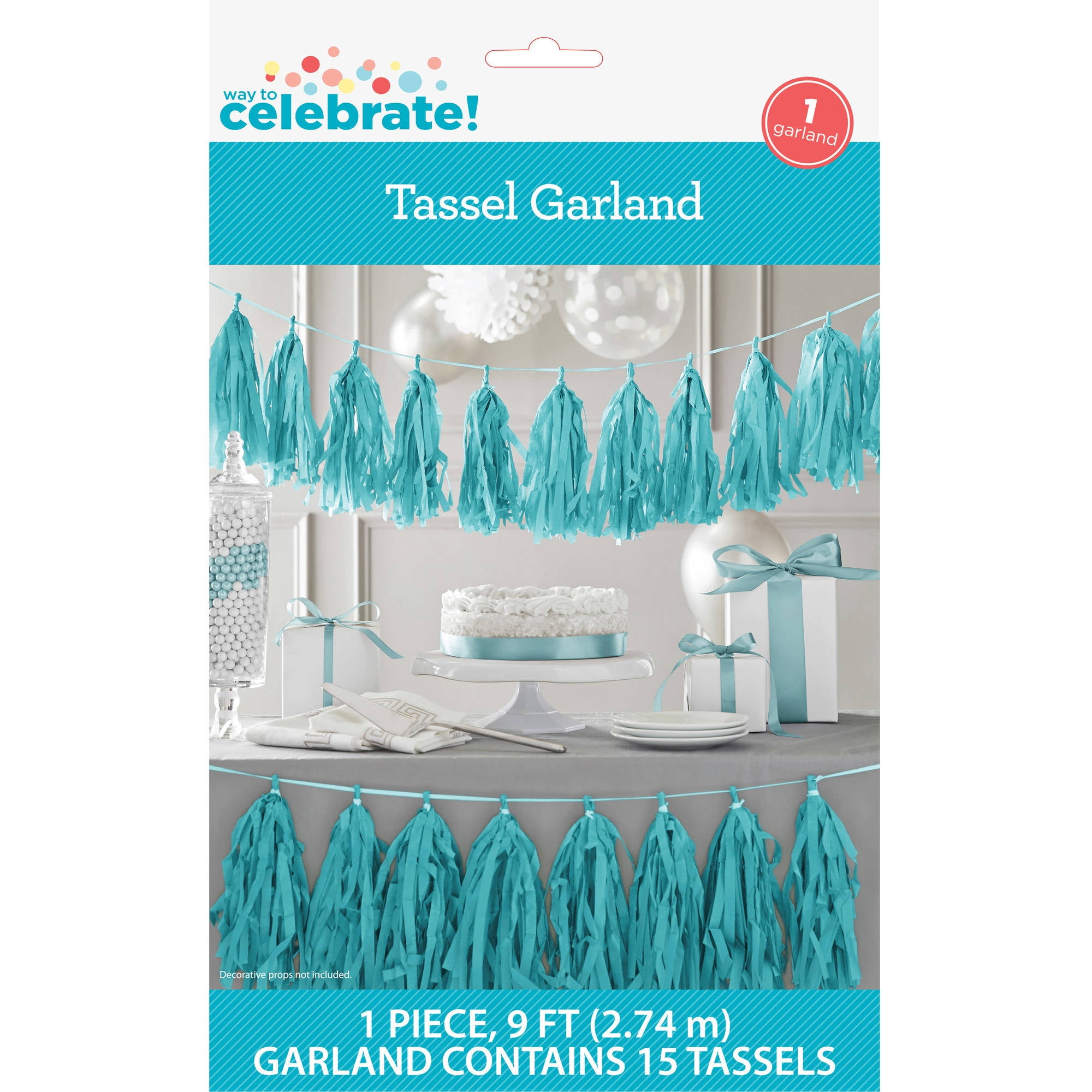 teal tassel garland