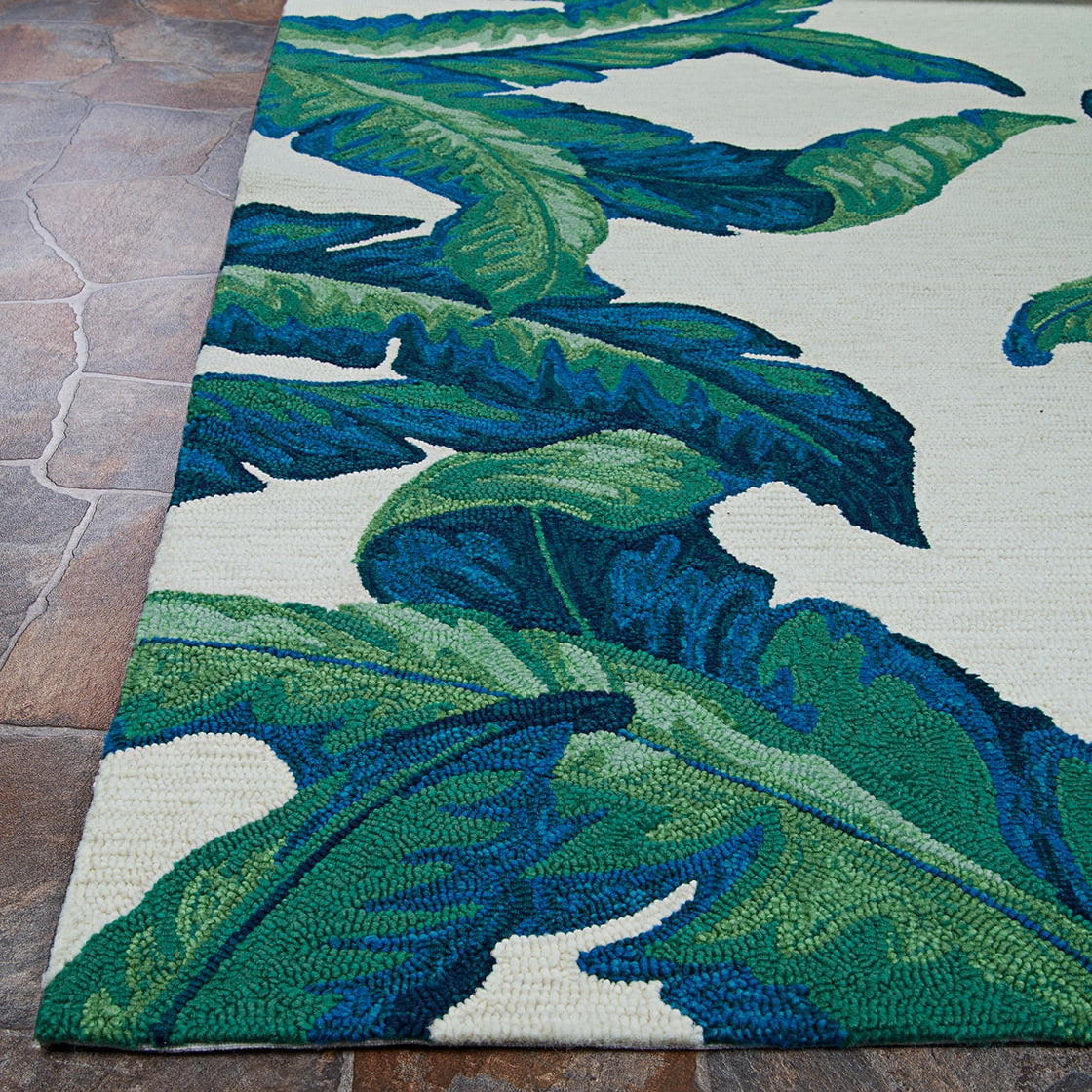 Couristan Covington Palm Leaves 2' x 3' Green Floral Outdoor Rug