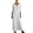 White, variant on TAGOLD Womens Short Sleeve V-Neck Dress Solid Color Button Loose Maxi Dress Casual Daily Summer