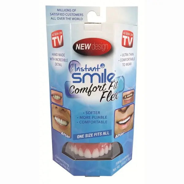 novato Playa Palpitar Instant Smile Comfort Fit Flex - Bright White Shade - Cosmetic Teeth,  Comfortable Upper Veneer - Walmart.com