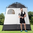 thumbnail image 6 of GVDV Camping Shower Tent, 2 Rooms Oversize Outdoor Portable Shelter, Privacy Tent with Detachable Top, 87" x 47" x 87", 6 of 9