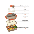 thumbnail image 4 of "Lunch Box Fiambrera Con Cubiertos Capacidad 1300ml+bolsas Naranja con Gris ", 4 of 5